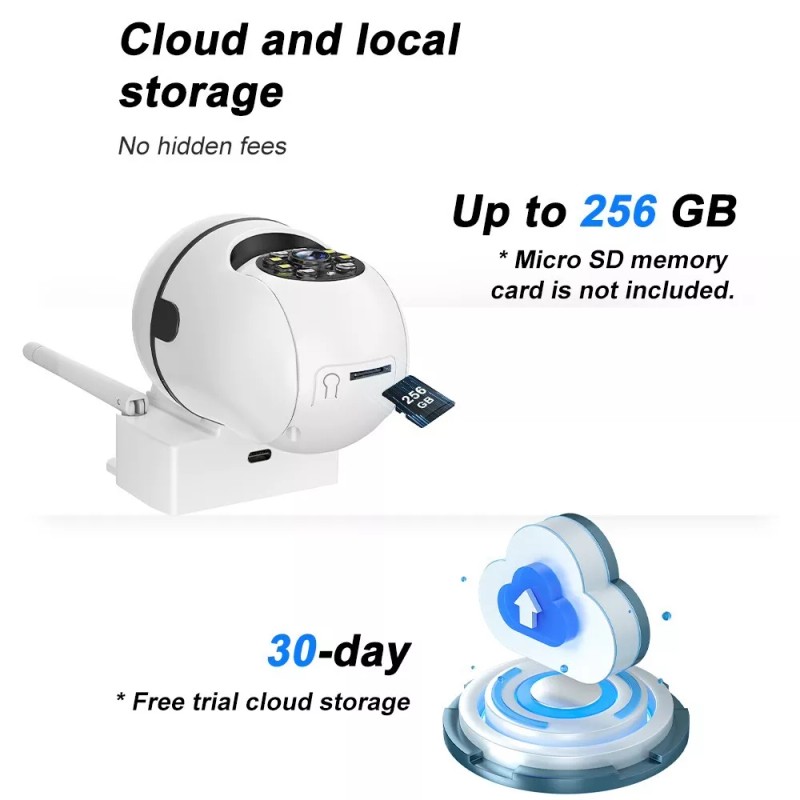 SANSCO 4PCS 5MP PTZ WIFI Security Camera Wireless Home Smart