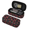 HKHEHOP Red Cherry Black Pencil Case Big Capacity Storage Pencil