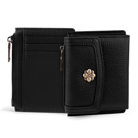 XINNSTAR Card Case Slim Front Pocket Wallet for Women RFID Blocking Leather Credit Card Holder Trifold Small Wallets Woman with Zipper Coin Pocket