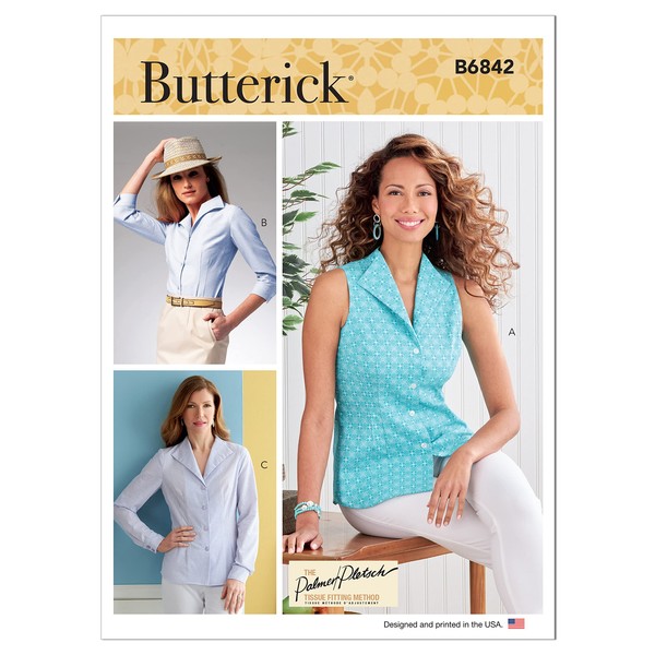 Butterick Misses' Semi-Fitted Shirt, Code B6842 Sewing Pattern Kit, Sizes