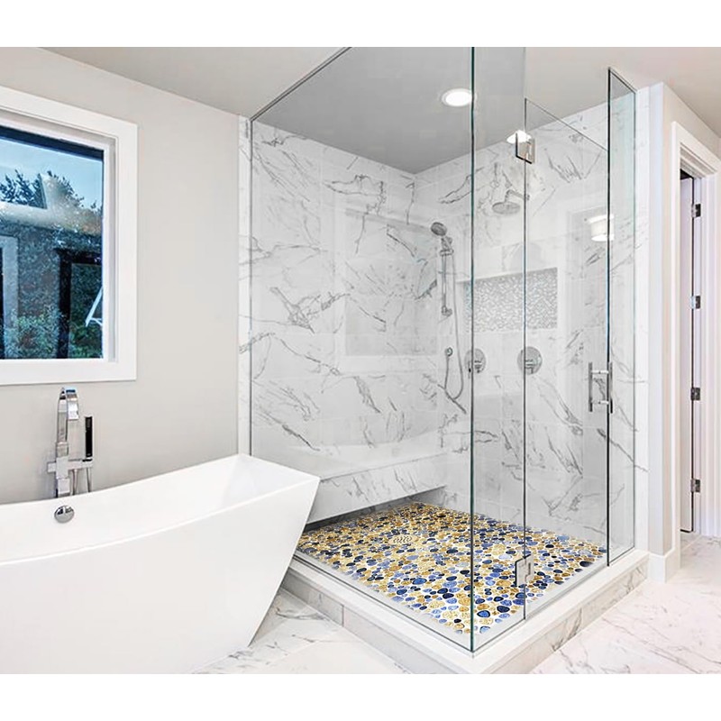 Blujellyfish Glazed Blue Mosaic Ceramic Pebble Porcelain Tile Swimming Pool