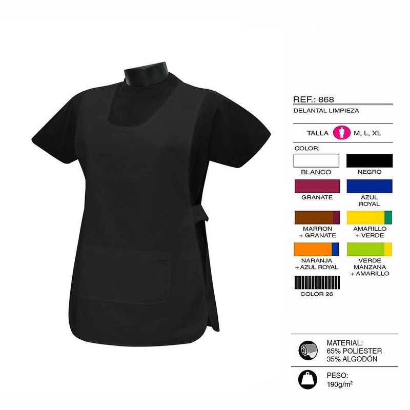 MISEMIYA Unisex Canopy Kitchen MZ-631, Apron Cleaning 868-1 Black