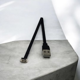 Slim Power Cable - Male USB-A to 90 Degree Male USB-C, USBC to USB Cable, Ideal Smart Home Panel Cable,USB C Flat Cable Male to USB C Male 90 Degree UP Angled Ribbon Flex 0.20M or 8 Inches