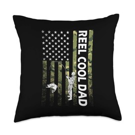 Reel Cool Dad Funny Fisherman Fathers Day Fishing Gift Daddy Throw Pillow