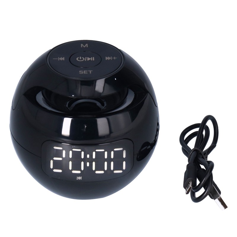 Multifunctional Bluetooth 5.0 Alarm Clock Speaker Rechargeable Ball Shape Portable