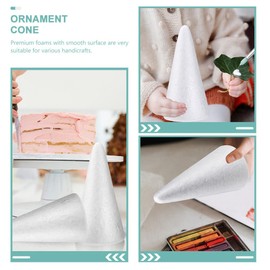 30Pcs White Craft Foam Cones DIY Christmas Tree Foam Cone Polystyrene Modelling Foam for DIY Arts Crafts Winter Xmas School Wedding Decor