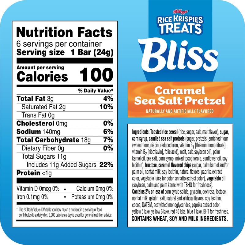 Rice Krispies Treats Bliss Crispy Marshmallow Squares, Snack Bars, Caramel