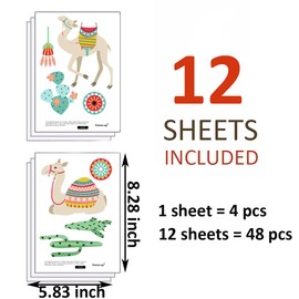 Maydahui Cactus Camel Desert Wall Decal Shrub Flower Wall Sticker (35 x 40 Inch) Peel and Stick Removable Home Decor for Kids Room Nursery Bedroom Playroom