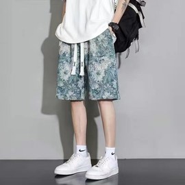 Men's Beachwear Board Shorts Rash Guard Swim Trunks Beach Shorts TK42 M/Butterfly Love Flower (High Quality) 5ea