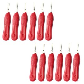 AAProTools Lot Of 12 Scalpel Handle #4, Red Plastic Grip - Fitting Blades #20 Thru 24