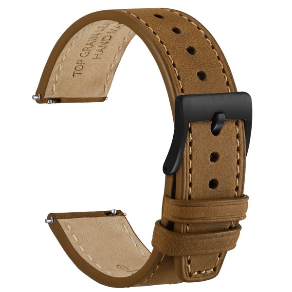 WOCCI Elite Watch Strap, Top Grain Leather, Quick Release, Strap