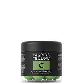 LAKRIDS BY BÜLOW - C - Sour Strawberry - 4.4 oz - Chocolate Covered Gourmet Licorice - Red Licorice with White Chocolate & Sour Green Strawberry