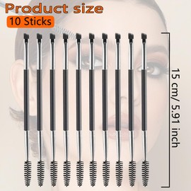 Angled Eyebrow Brushs,Eyebrow Brush,10 pieces eyebrow spoolie brush,Professional Brow Brush and Spoolie Set for Precise Shaping, Ideal for Eyebrow Makeup and Eyelash Combing
