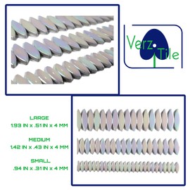 VerzTile Mosaic Tiles for Crafts - Petal Shaped Ceramic Tile Craft Hobbies & Art Projects 39 Color Options Endless Creativity DIY Design (Pearlescent White)