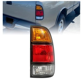 ECOTRIC Halogen Tail Light Compatible with 2000-2006 Toyota Tundra Regular/Access Cab Signal Brake Lamp Taillight Passenger side Right w/Bulbs Replacement for TO2801129 815500C010