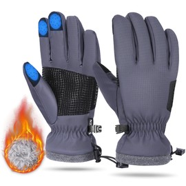 Sukeen Kids Winter Gloves Thermal Waterproof Ski Gloves Boys Girls Touchscreen Anti-slip Glove for Daily Wearing in Winter Outdoor Activities Skiing Running Cycling Traveling Hiking Climbing Grey S