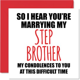 Stuff4 Funny Engagement Cards for Couples - About To Marry My Step Brother - Congratulations Happy Engagement Gifts, Joke Congrats Card, 5.7 x 5.7 Inch Banter Wedding Marriage Greeting Cards