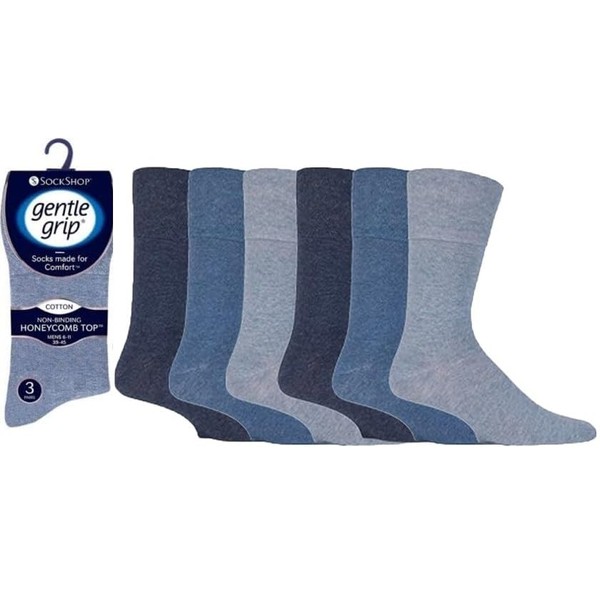 MEN'S Gentle Grip Cotton Blend Non Binding Socks Honeycomb Pack