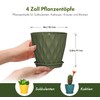 HoHomeuouz Set of 6 10 cm Plastic Flower Pots Round