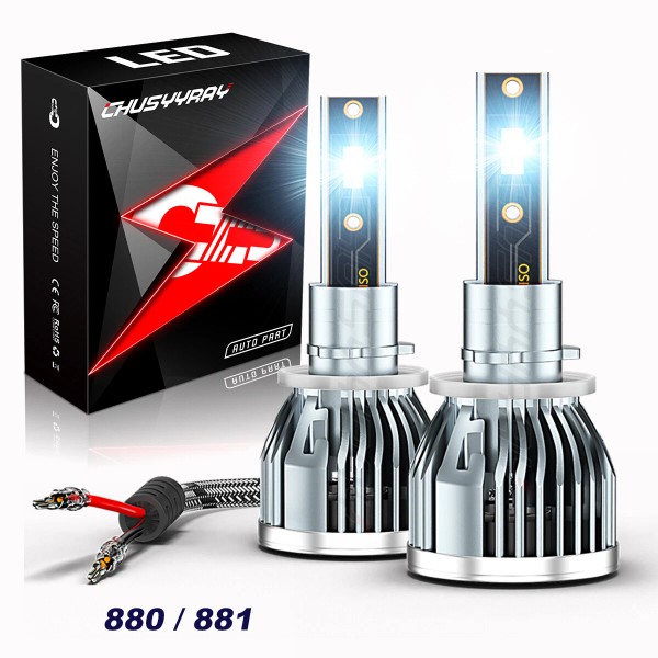 CHUSYYRAY 2x 880 881 White LED Headlight Bulbs SMD 3570
