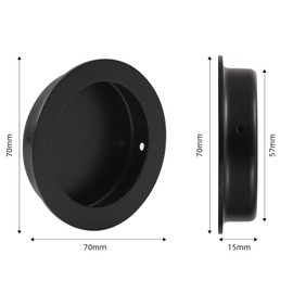 Kindoodos Recessed Finger Flush Pulls for Sliding Closet Barn Door Hardware, Black Round Pocket Door Pull Handles, 304 Stainless Steel 2-3/4 Inch(4 Pack)