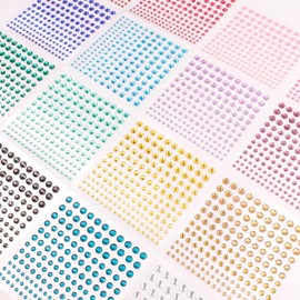 Sheets Eye Body Face Gems Jewels Rhinestone Stickers Self Adhesive Crystal Rainbow Makeup Diamonds Face Stick Gems for Women Festival Accessory and Nail Art DecorationsBrown
