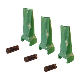 3 - fits Esco Style - Super V - Backhoe/Mini Ex Bucket Dirt Teeth w/Pins - V17TYL