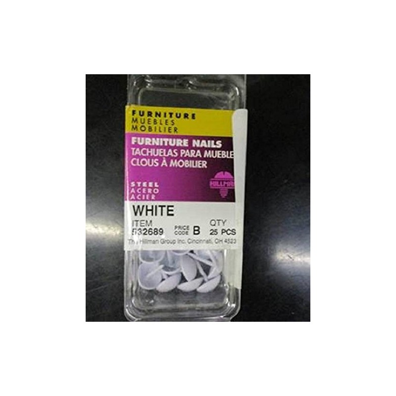 Hillman Furniture Nails White Round Head Large 25 Pack 532689