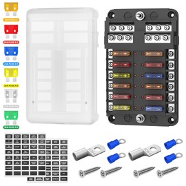 12 Way Fuse Block with LED Indicator for Automotive and Marine Use