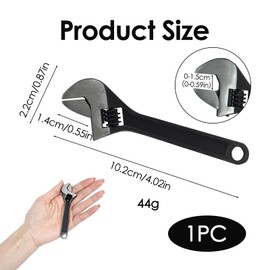 Novstuf 4'' Mini Adjustable Wrench, Adjustable Spanner Small Steel Wrench Compact Portable Design Max Opening 15 mm Wide Hand Repair Tool for Mechanical Car Bike Plumbing Basin