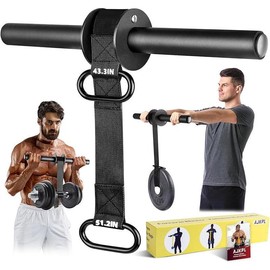 Forearm Strengthener and Wrist Roller, 43.3 in Or 51.2 in Ultra-Strong Nylon Webbing Wrist & Forearm Blaster with Quick Locking Mechanism, Durable Anti-Slip Grip Handles for Forearm Strength Training arm workout - Color: Black