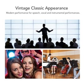 XUMIUZIY Micrófono Vocal Dinámico Vintage,Micrófono Cardioide Unidireccional de Estilo Retro Clásico con Estante Giratorio Autotensor para KTV,Actuaci
