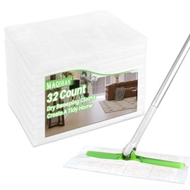 MAQIHAN Dry Mop Pads - 32PCS Dry Sweeping Cloths Unscented All Purpose Disposable Dry Mop Refills Floor Cleaner for Hardwood Floor Dust Mopping and Cleaning