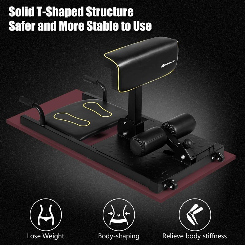 ARLIME Sissy Squat Machine, Multifunctional Squat Machine w/ Sit-ups, Lean