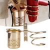 Space Aluminum Wall Mounted Hair Dryer Holder Spiral Hair Care