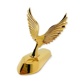 American Flying Eagle Hood Ornaments for Cars Metal Stickers 3D Car Hood Decals Stand Bonnet Emblem Badge Bird Logo Sculpture Ornament for Trucks Auto Styling 10X8.7cm/3.9X3.4inch (Golden)