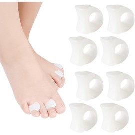 Separadores de Dedos del Pie de Gel Separador de Dedos del Pie, 4Pares Separador de Dedo del Pie de Silicona, Cómodo Elástico, Corregir Juanetes Nocturno y Día,Dedos de Martillo,Juanetes,Pié de Garra