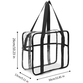 Transparent Shoulder Bag and Clear Toiletry Bag, Makeup Cosmetic Bag, Shopping Bag, Transparent Toiletry Bag, Waterproof Wash Bag, Tote Bag, Stadium Standard, Transparent