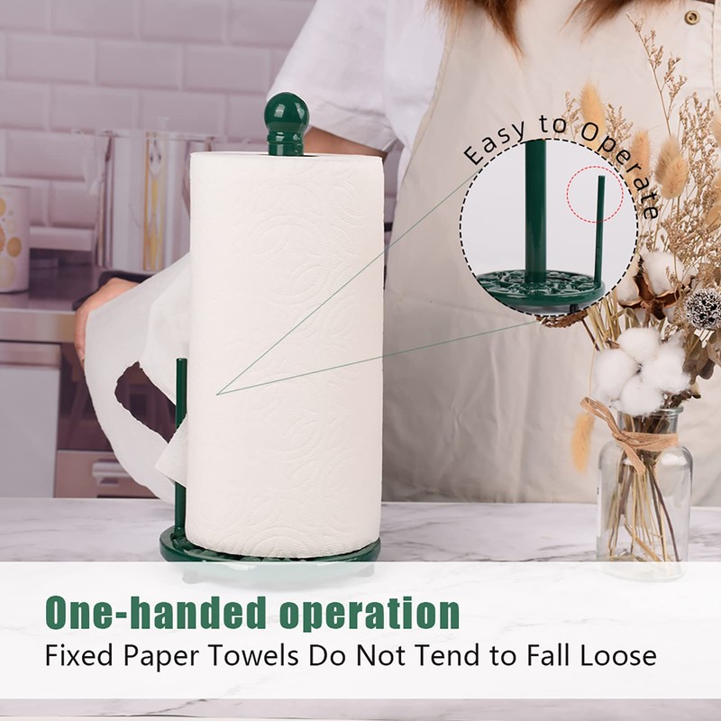 MINLUFUL Cast Iron Paper Towel Holder, Vintage Chic Pumpkin Pattern