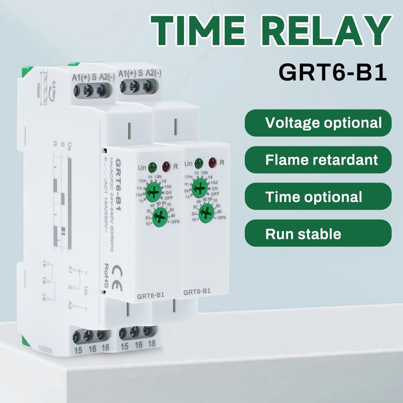 DEWIN Delay Time Relay, GRT6-B1 Single Function Time Relay, Mini