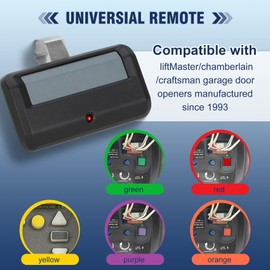 891lm Universial Garage Door Opener Remote for Yellow, Purple, Green, Red/Orange Learn Button, Compatible with liftmaster/Chamberlain/Craftsman Garage Opener 950ESTD 971lm 373lm