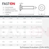 Faston Flat Round-Head Screws, Stainless Steel A2 V2A (10 Pieces),