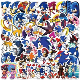 Sonic Stickers Lovely Boy and Girl Stickers Laptop Water Bottle Luggage Snowboard Bicycle Skateboard Decal for Kids Teens Waterproof Stickers 50pcs