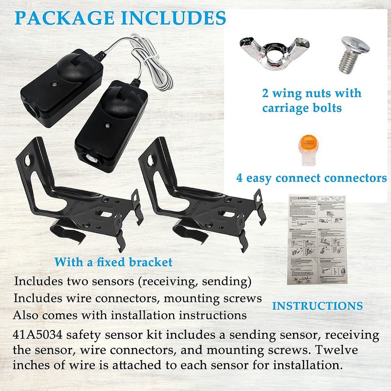 Safety Sensor Kit with Bracket 41A5034 Sensor Beam Eyes for