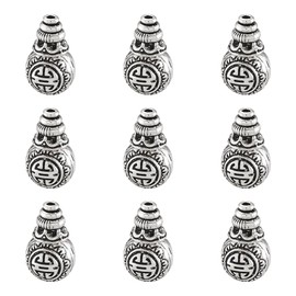 Craftdady 10Sets Tibentan Guru Beads 3-Hole T-Drilled Beads with Cone Cap For Rosary Necklace Prayer Bracelet Buddhist