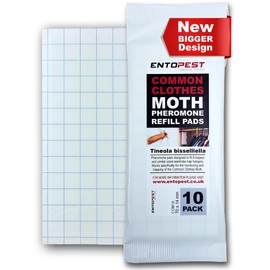 Entopest 10-Pack Clothes Moth Monitoring Traps – Refill for Room & Wardrobe Hanger Units – For Detection of Tineola bisselliella