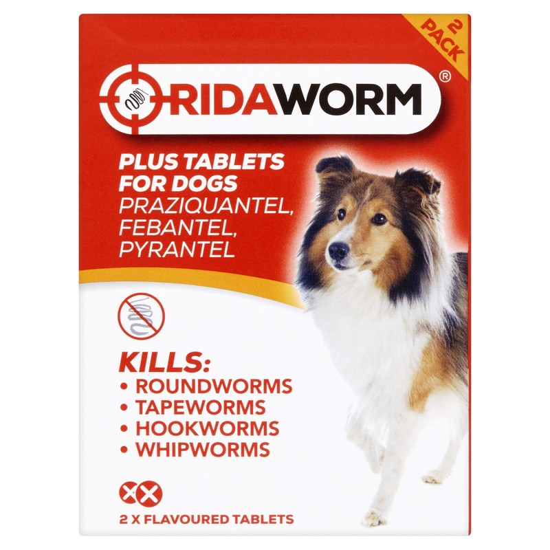 RidaWORM Dog Tablets, One Size, Pack of 2