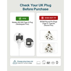 BEONDON UK to USA Plug Adapter, Type G to Type B Grounded 3 Prong, 1-Pack