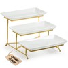 LAUCHUH 3 Tier Serving Stand Porcelain Serving Platter Tier Serving
