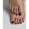 LOZTBUE 24pcs Nail Stickers for Toenails, Black Glue for Toenails,